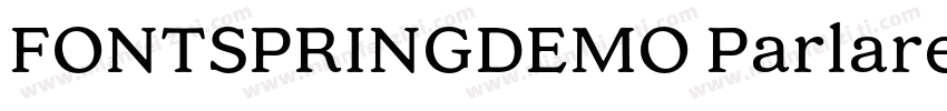 FONTSPRINGDEMO ParlareRegular字体转换